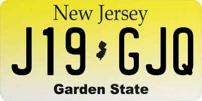 NJ license plate J19GJQ