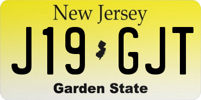NJ license plate J19GJT