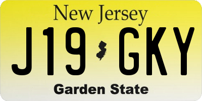 NJ license plate J19GKY