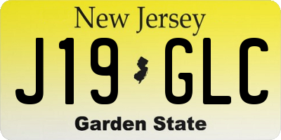 NJ license plate J19GLC