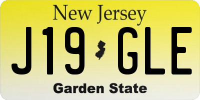 NJ license plate J19GLE
