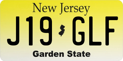 NJ license plate J19GLF