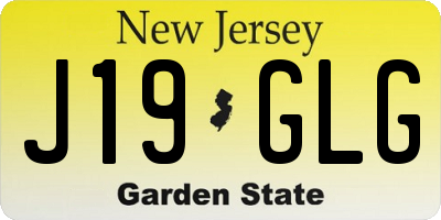 NJ license plate J19GLG