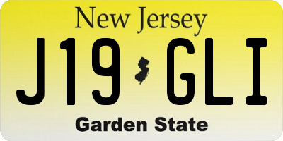 NJ license plate J19GLI