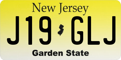 NJ license plate J19GLJ