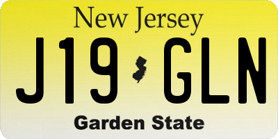 NJ license plate J19GLN