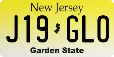 NJ license plate J19GLO
