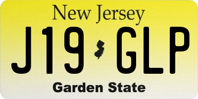 NJ license plate J19GLP