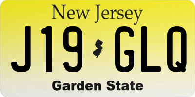 NJ license plate J19GLQ