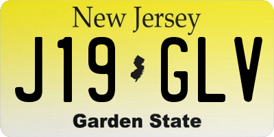 NJ license plate J19GLV