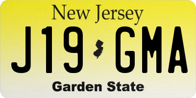 NJ license plate J19GMA