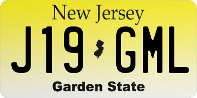 NJ license plate J19GML