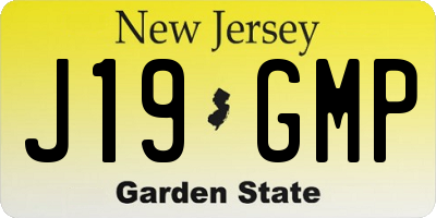 NJ license plate J19GMP