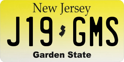 NJ license plate J19GMS