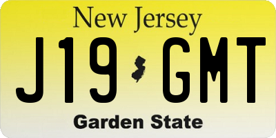 NJ license plate J19GMT