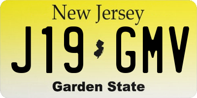 NJ license plate J19GMV