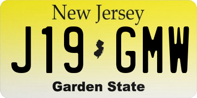 NJ license plate J19GMW