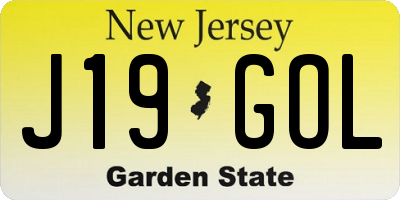 NJ license plate J19GOL