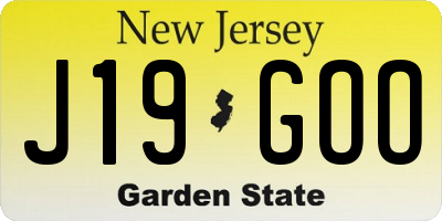 NJ license plate J19GOO