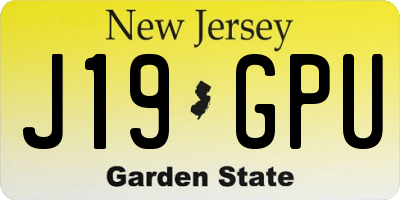 NJ license plate J19GPU