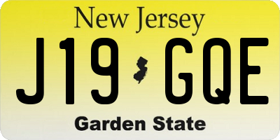 NJ license plate J19GQE