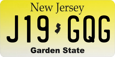 NJ license plate J19GQG