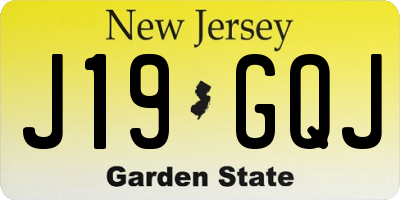 NJ license plate J19GQJ