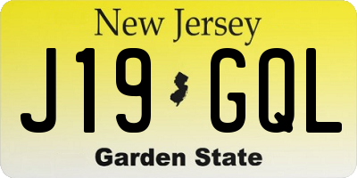 NJ license plate J19GQL