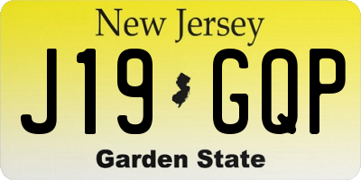 NJ license plate J19GQP