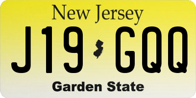 NJ license plate J19GQQ