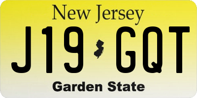 NJ license plate J19GQT