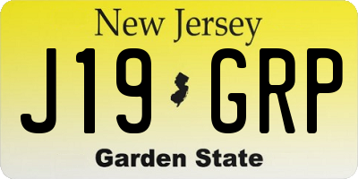 NJ license plate J19GRP