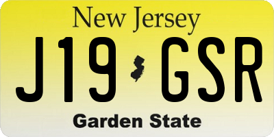 NJ license plate J19GSR