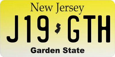 NJ license plate J19GTH