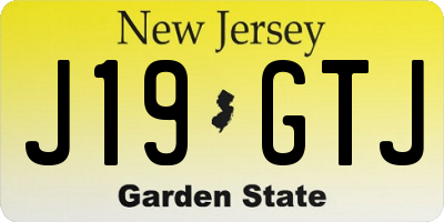 NJ license plate J19GTJ
