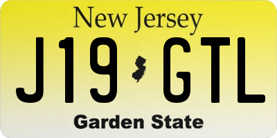 NJ license plate J19GTL