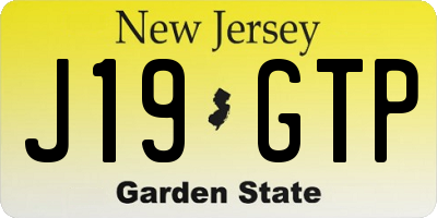 NJ license plate J19GTP