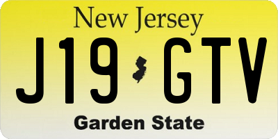 NJ license plate J19GTV
