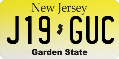 NJ license plate J19GUC