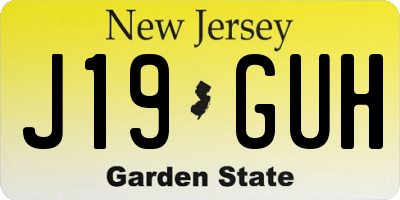 NJ license plate J19GUH