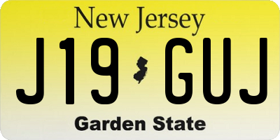 NJ license plate J19GUJ