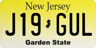 NJ license plate J19GUL
