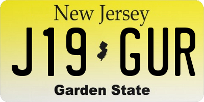 NJ license plate J19GUR