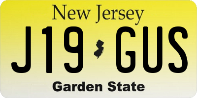 NJ license plate J19GUS