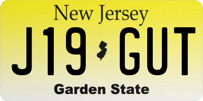 NJ license plate J19GUT