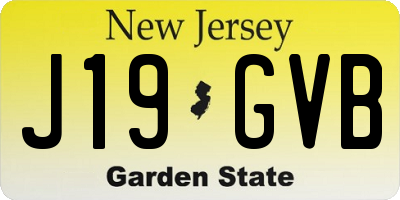 NJ license plate J19GVB