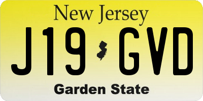 NJ license plate J19GVD