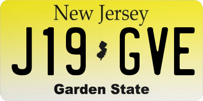 NJ license plate J19GVE