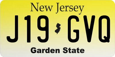 NJ license plate J19GVQ