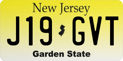 NJ license plate J19GVT